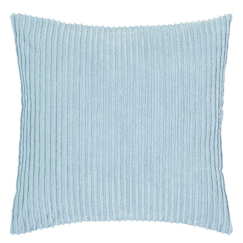 Better Trends Jullian 100% Cotton Tufted Pillow Sham with Stripe Pattern Machine Washable Pillow Cover