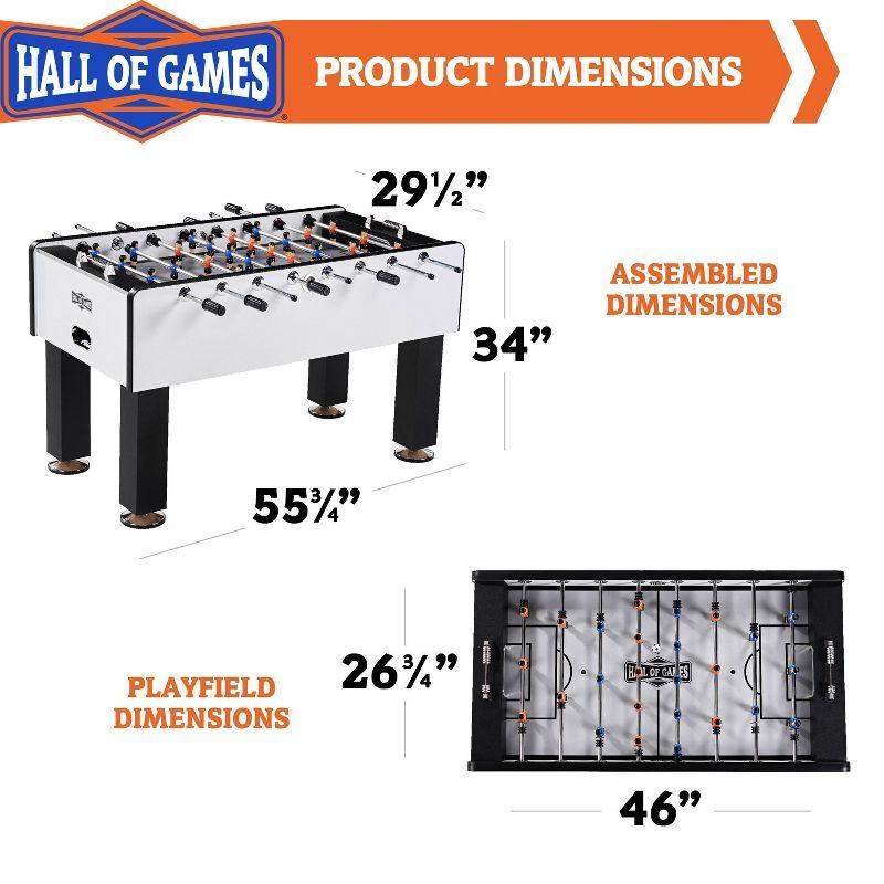 Hall Of Games 56” Phoneix  Foosball Gaming Table Standard Size, Durable And Stylish With Tabletop Sports Soccer Balls, Perfect For Family Game Rooms