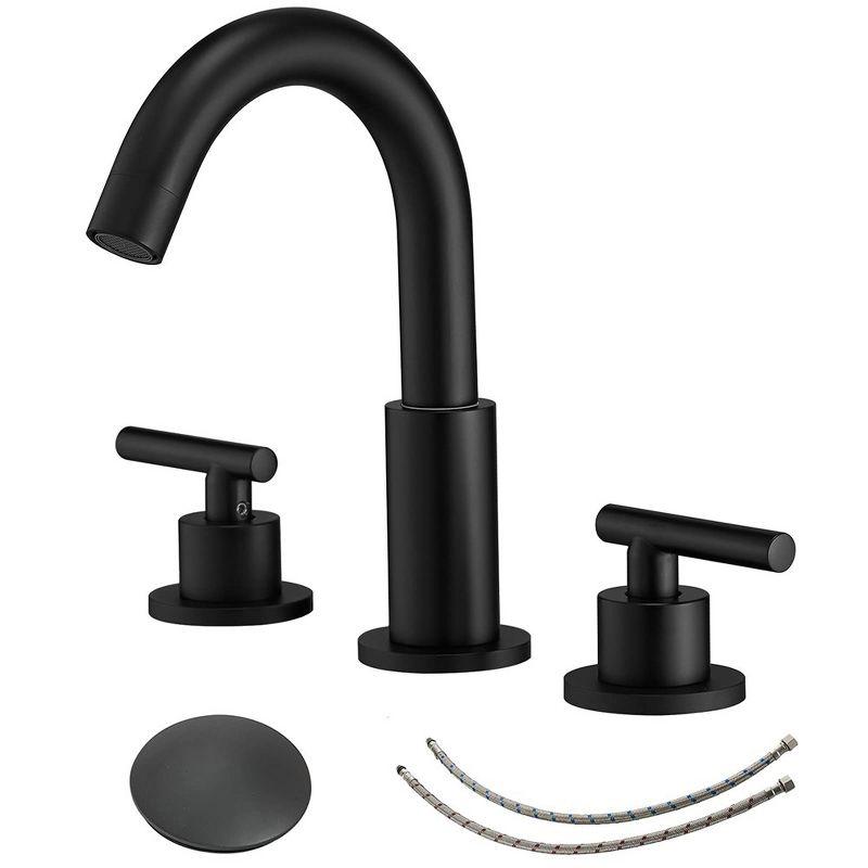 Matte Black 8-Inch Widespread Double Handle Bathroom Faucet