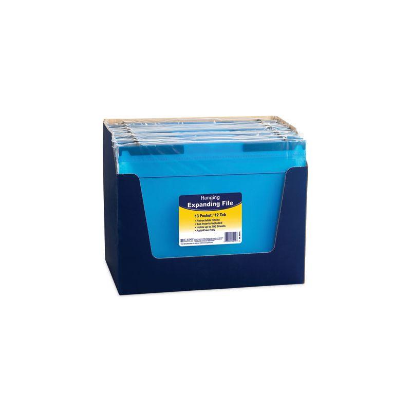 C-Line Expanding File with Hang Tabs, Pre-Printed Index-Tab Inserts, 12 Sections, 1" Capacity, Letter Size, 1/6-Cut Tabs, Blue