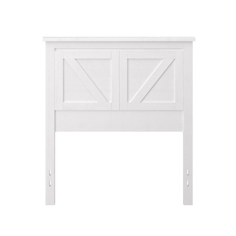 Glenwillow Home Farmhouse Style Wood Panel Headboard in Gloss White, Twin Size