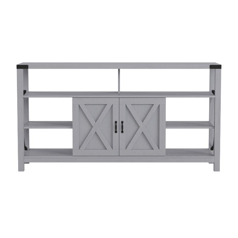Merrick Lane 60" Media Console in Coastal Gray for 55+ Inch TV's with Open and Closed Storage