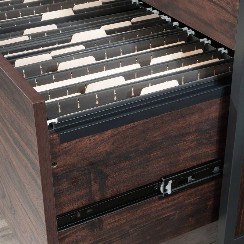 Rich Walnut and Slate Gray 2-Drawer Lockable Lateral File Cabinet