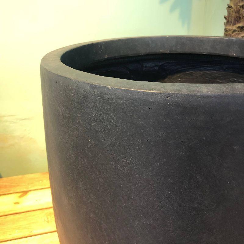 Rosemead Home & Garden, Inc. 17" Wide Kante Modern Concrete/Fiberglass Indoor Outdoor Planter Pot Charcoal Gray: Weather-Resistant