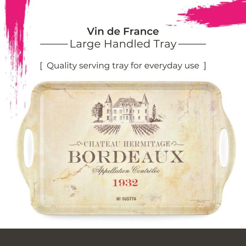 Pimpernel Pimpernel Vin De France Large Melamine Hndld Tray 18.9 X11.6"