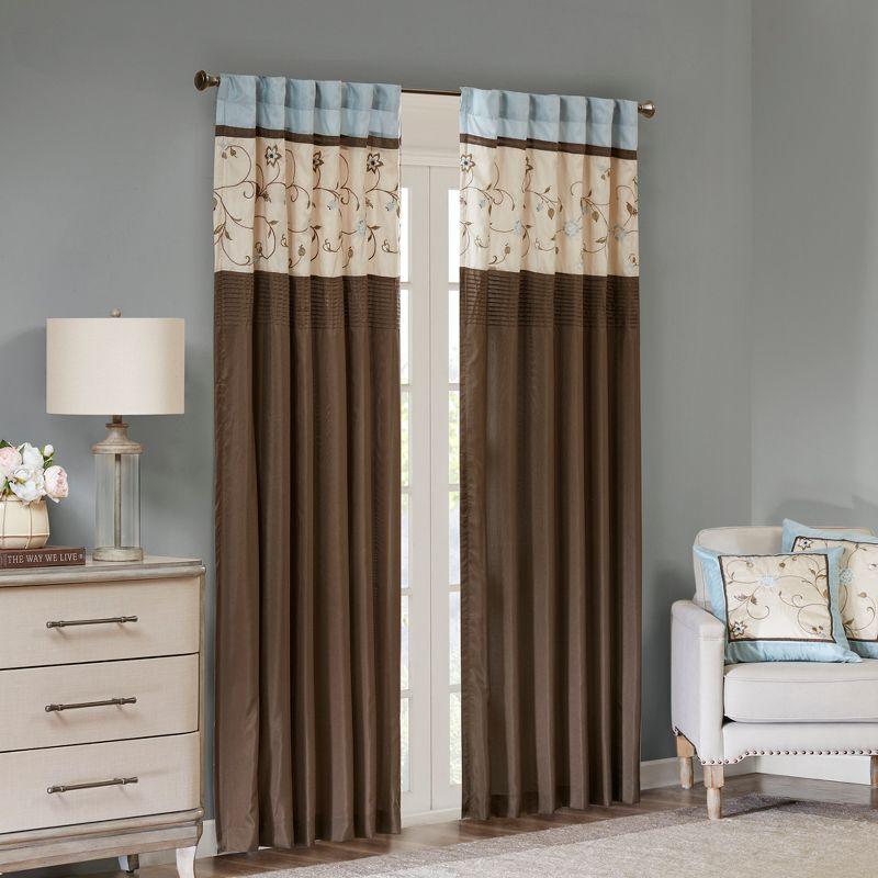 Madison Park Serene Embroidered Single Curtain Panel & Reviews | Wayfair