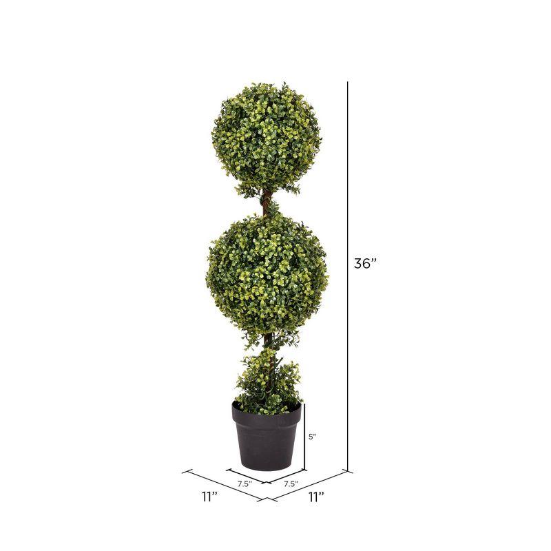 Vickerman 36" Artificial Boxwood In Nursery Pot: Faux Topiary Plant for Indoor/Outdoor Decor, Polyethylene, UV Resistant