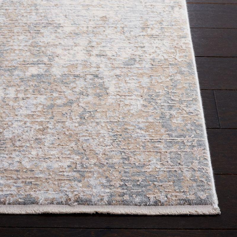 Marmara Gray and Beige Viscose Runner Rug, 2' x 8'