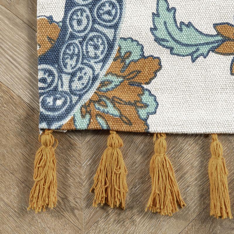 Thomas Paul Thomas Paul Octopus Tasseled Blue/Yellow Area Rug
