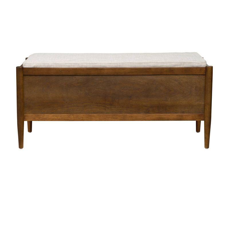 Ink+Ivy Arcadia Storage Bench: Mid-Century Modern, Removable Polyester Cushion, Wood Frame, Entryway Seating