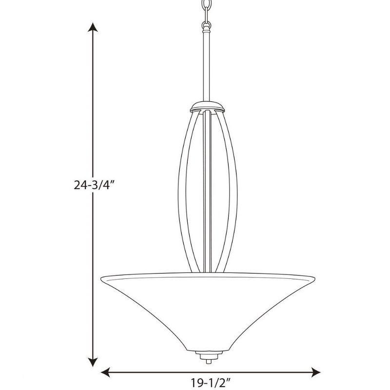 Joy Collection Brushed Nickel 3-Light Inverted Pendant