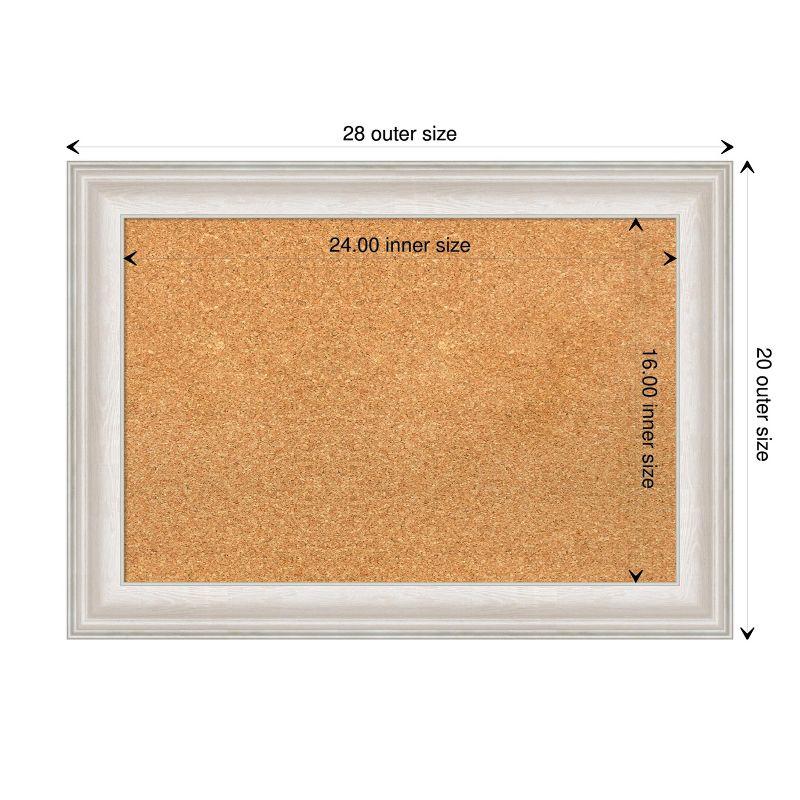 Amanti Art Natural Cork Board Framed Trio White Wash Silver Bulletin Board 28 in. x 20 in.