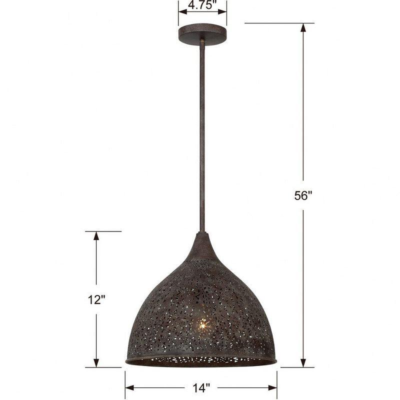 Crystorama Lighting Jasmine 1 - Light Pendant in  Forged Bronze