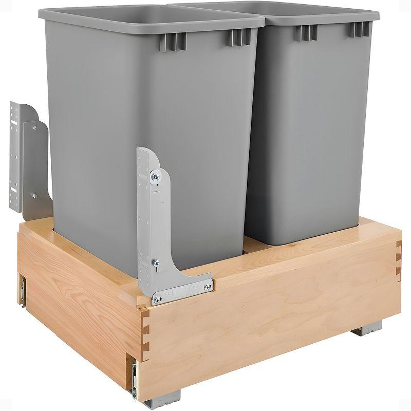 Rev-A-Shelf Rev-A-Shelf Double Pull Out Bottom Mount Trash Can, Gray