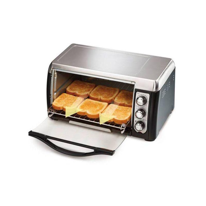 Hamilton Beach 6 Slice Capacity Toaster Oven 31330D: Countertop, 12" Pizza, 1400W, Black, Freestanding, Dishwasher-Safe Parts