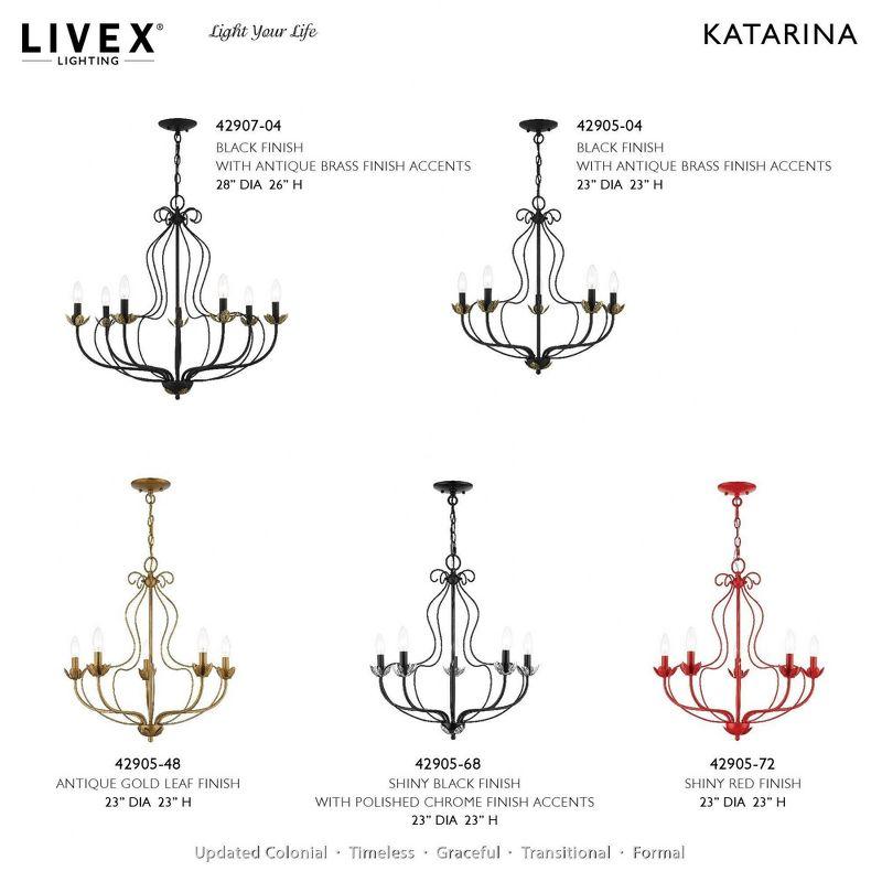 Livex Lighting Katarina 5 - Light Chandelier in  Black/Antique Brass
