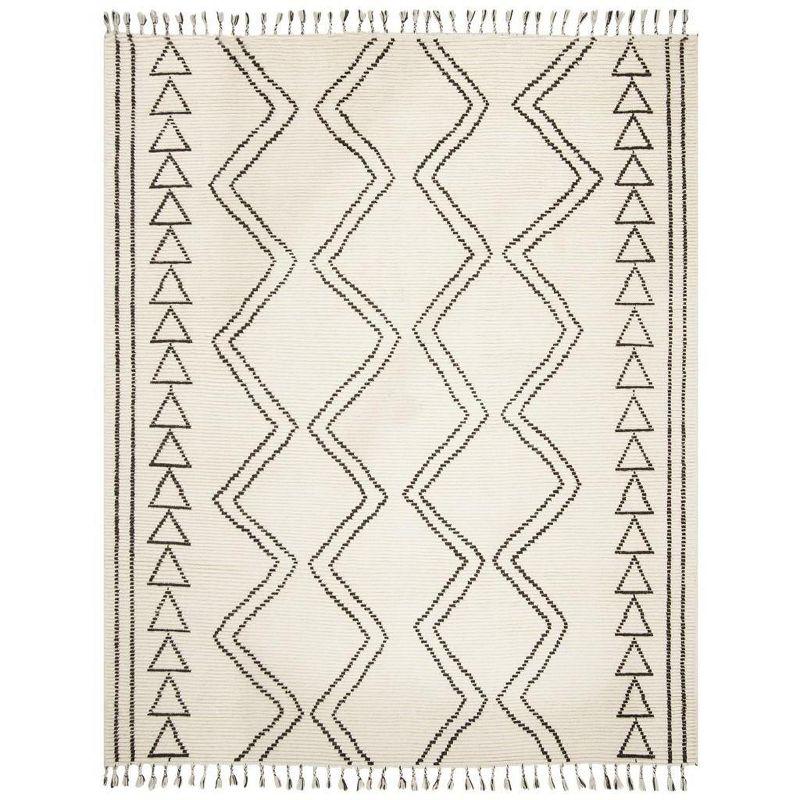 Kenya KNY513 Hand Knotted Area Rug - Ivory/Black - 9'x12' - Safavieh