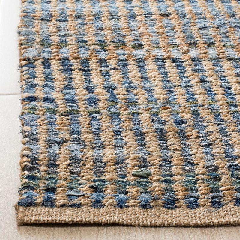 Cape Cod CAP352 Hand Woven Area Rug - Natural/Blue - 8'x8' - Safavieh.