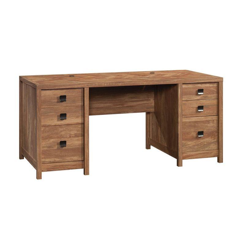 Cannery Bridge 6 Drawer Executive Desk Sindoori Mango - Sauder: Workspace Organizer, MDF Build