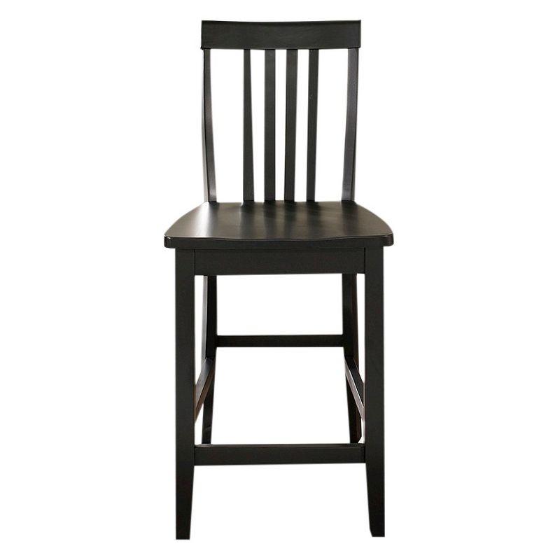 Black 24" Solid Wood School House Counter Stools, Set of 2