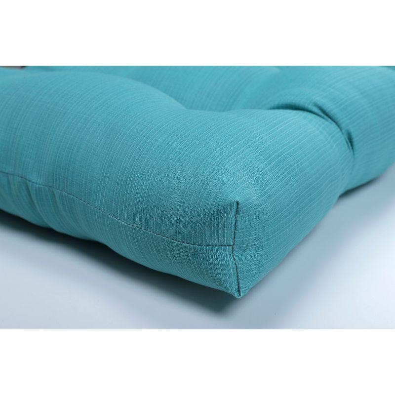 Forsyth Turquoise Tufted Wicker Loveseat Cushion