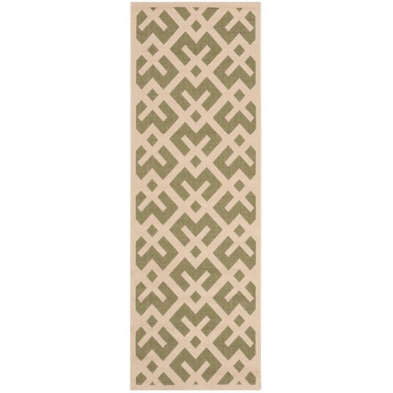 Safavieh 2'-3" x 12' Green and Bone Synthetic Area Rug