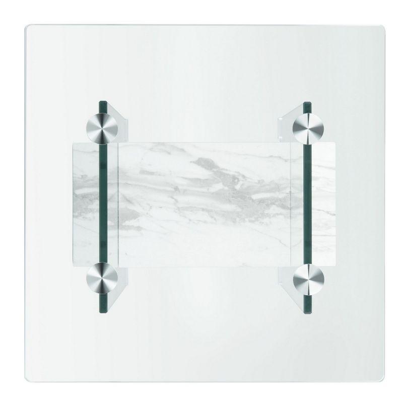 Kayley Accent Table - Glass/Faux White Marble Shelf - Safavieh.