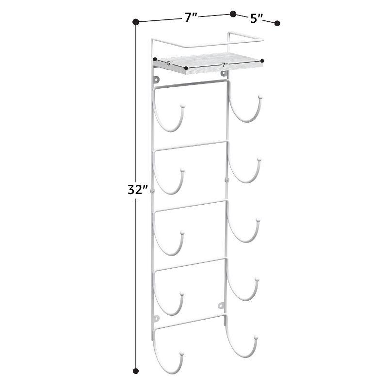 Sorbus 5-Tier Wall Mounted Metal Towel Rack with Shelf