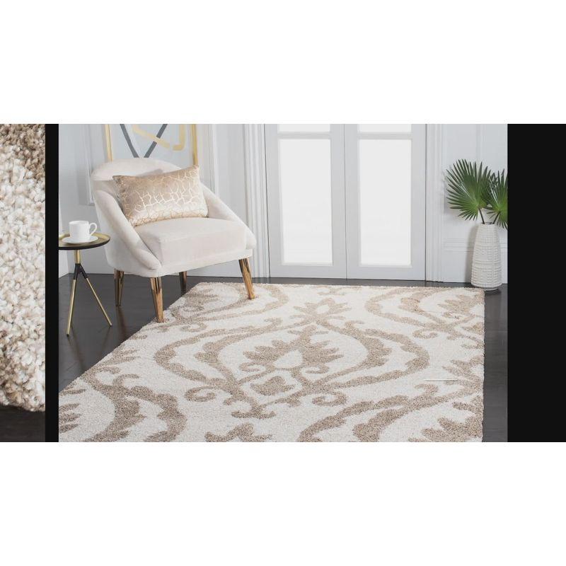 Florida Shag SG469 Power Loomed Indoor Accent Rug - Cream/Beige - 3'3"x5'3" - Safavieh.