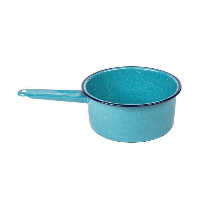 2-Quart Saucepan - Enamel on Steel Durable Non-Stick Cookware for Indoor & Outdoor Cooking - Dishwasher Safe, Non-Porous (Turquoise Blue)
