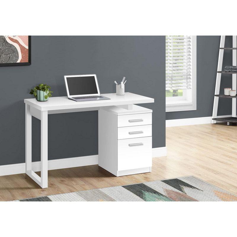 Monarch Specialties Computer Desk Home Office Laptop Left Right Set-Up Storage Drawers 48InchL Work Laminate White Contemporary Modern