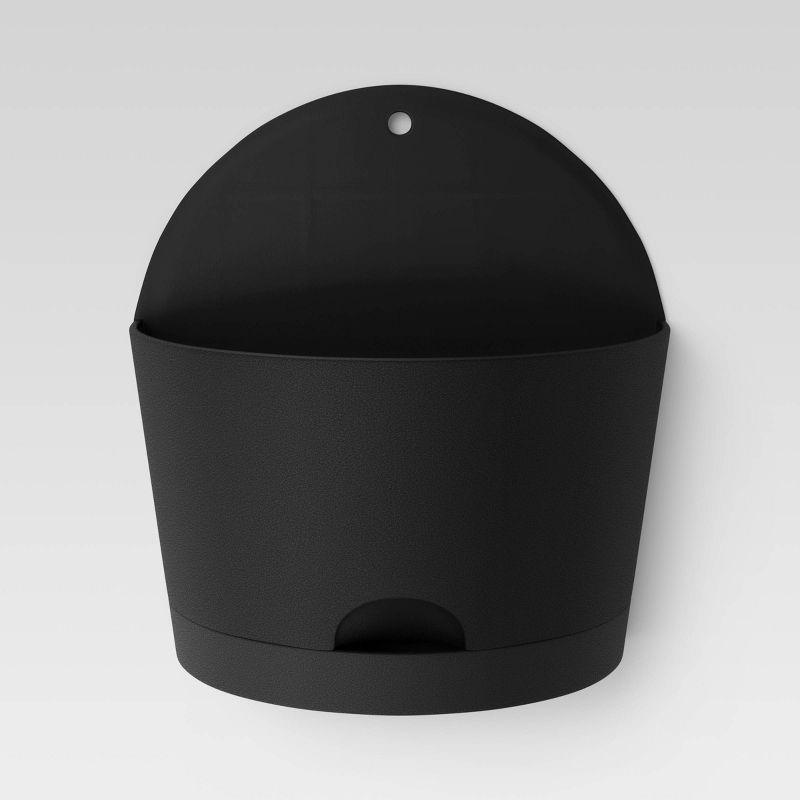 2pc Self-Watering Wall Half-Circle Indoor Outdoor Planter Pots Black 8"x4.75" - Room Essentials™