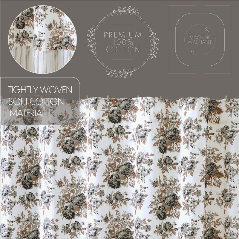 VHC Brands Annie Floral Cotton Floral Shower Curtain