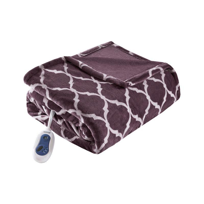 Ogee Printed Oversized Electric Heated Throw Blanket 60x70" - Beautyrest