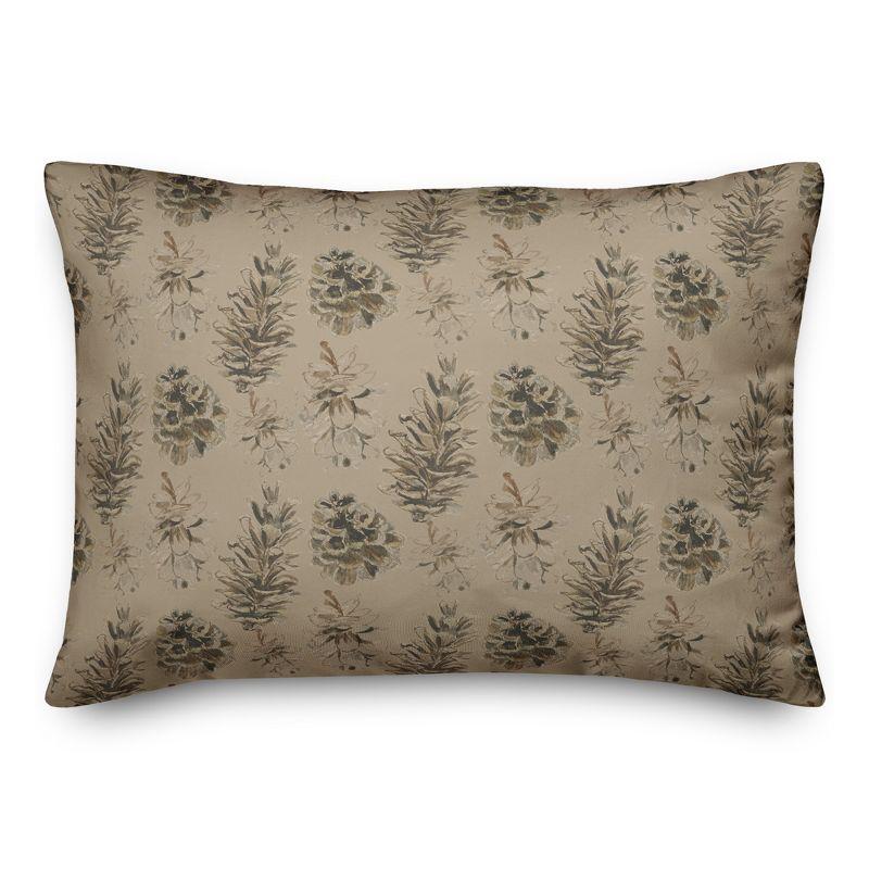 Creative Products Pine Cones on Brown 20 x 14 Spun Poly Pillow