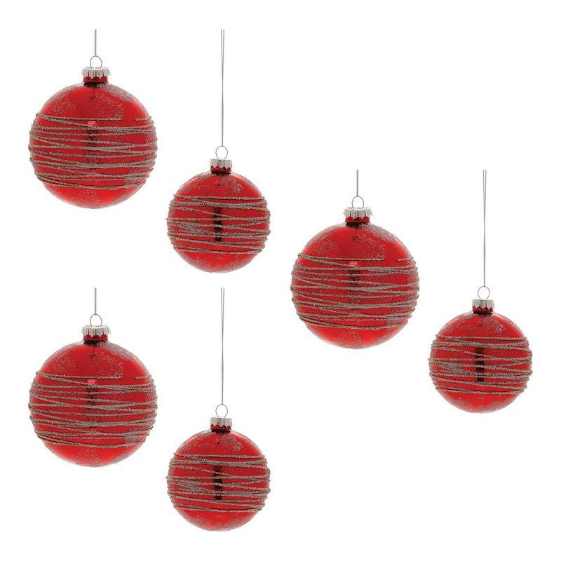 Melrose Glittered Glass Ball Ornament (Set of 6)