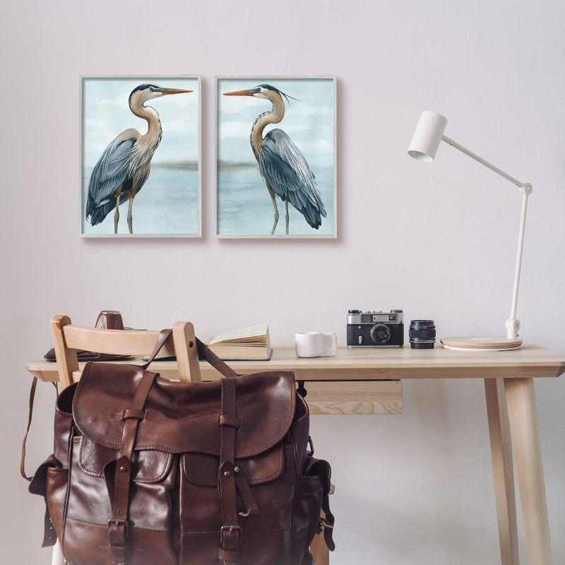 " Detailed Heron Bird Duo " by Grace Popp 2 - Pieces Painting Print