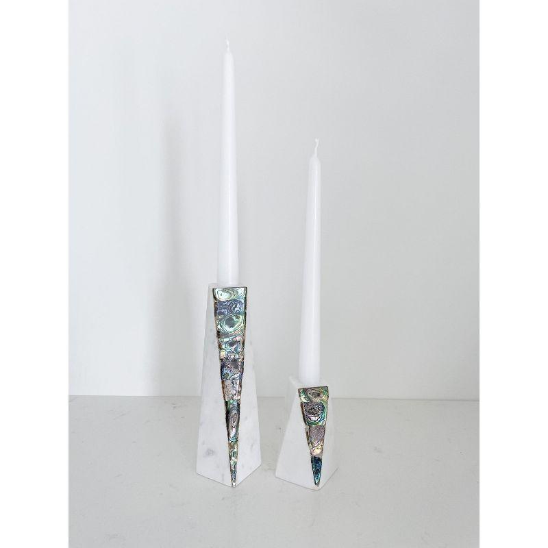 Mother Of Pearl Marble Marble Tabletop Candlestick