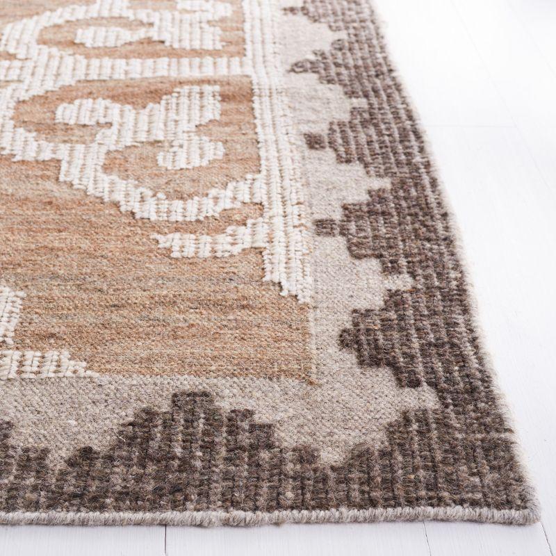 Beige Hand-Knotted Wool Accent Rug 3' x 5' - Non-Slip Base