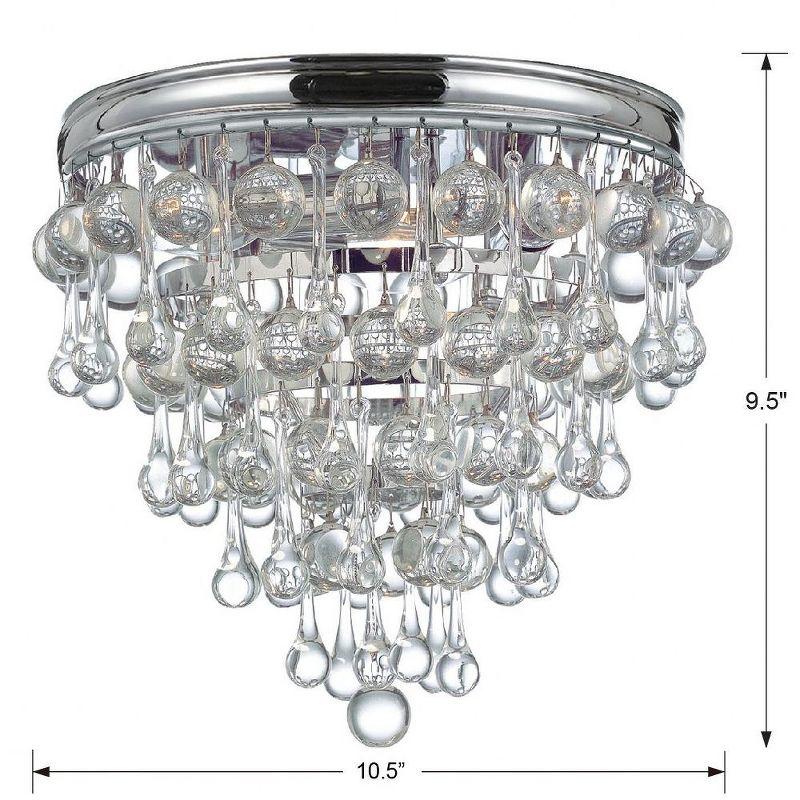 Calypso 3-Light Polished Chrome Crystal Flush Mount