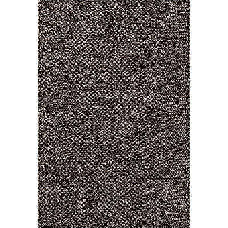 Nuloom 6x9 Elfriede Jute & Cotton Hand Woven Indoor Area Rug, Charcoal, Solid Rustic Farmhouse Style Natural Fiber Bedroom, Living Room,