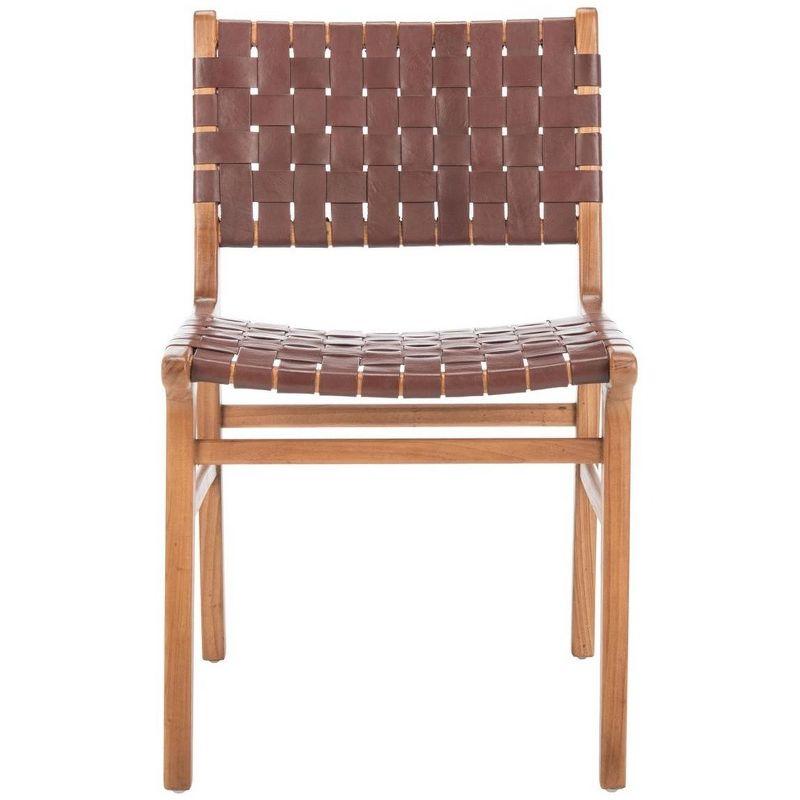 Taika Woven Leather Dining Chair (Set of 2)  - Safavieh