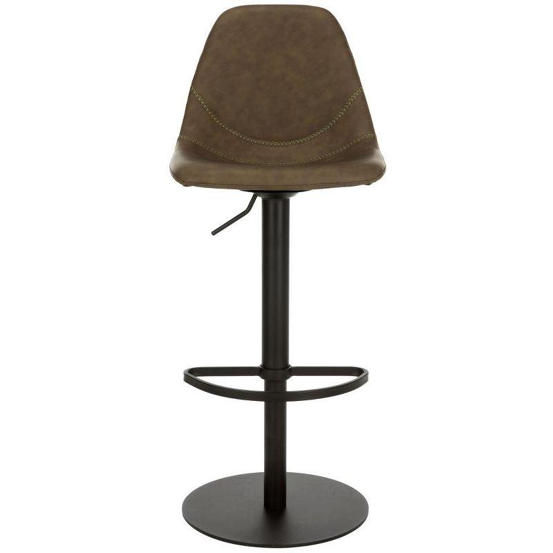 Sky Adjustable Swivel Barstool - Olive/Black - Safavieh