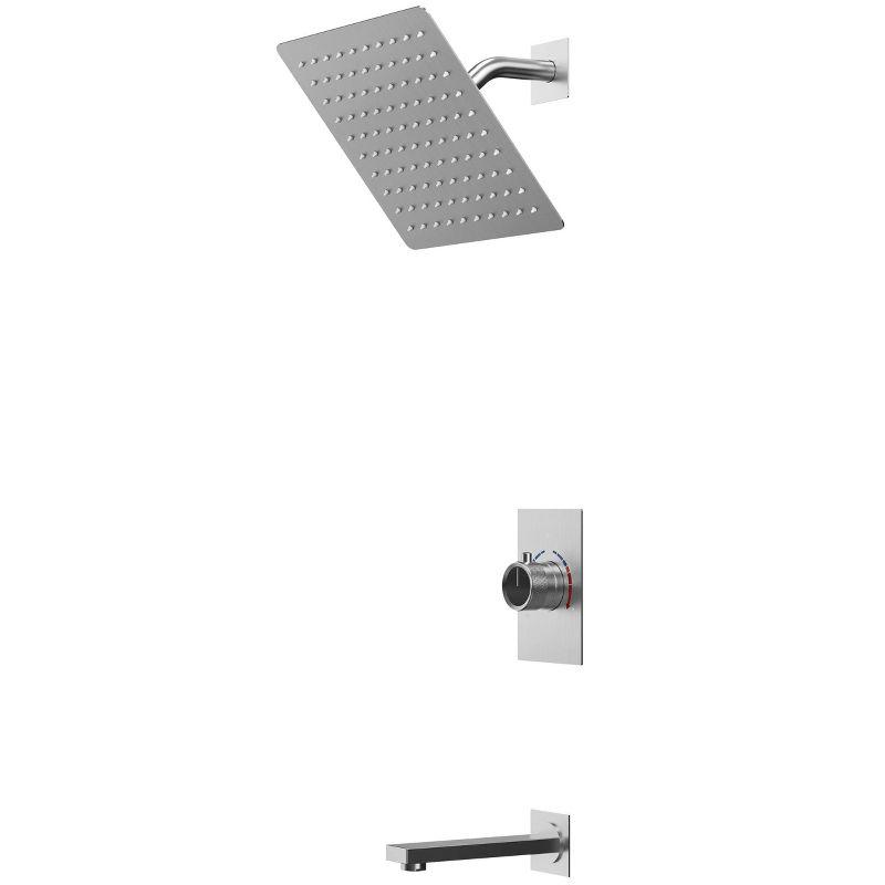 AquaSpa Shower Faucet Set with Tub Spout, 8-Inch Rain Shower Head with Valve