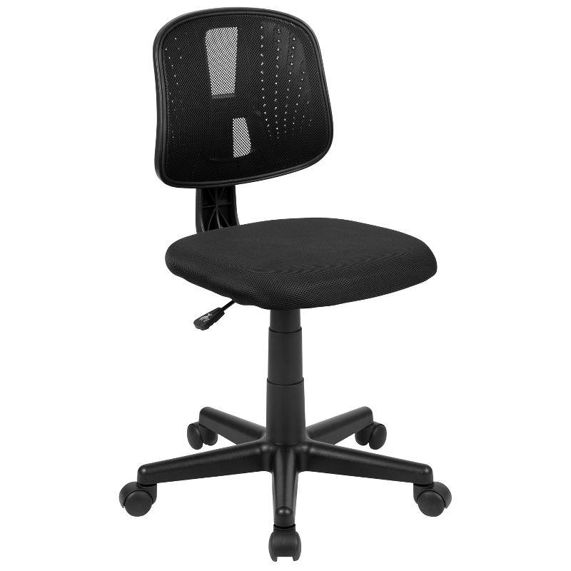 Ergonomic Mid-Back Black Mesh Swivel Task Chair with Lumbar Support