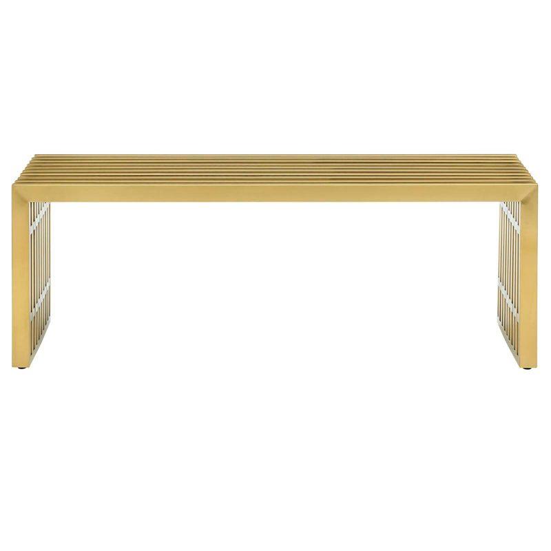 Gridiron Medium Stainless Steel Bench Silver - Modway: No Assembly, 495lb Capacity, 46.5" Width