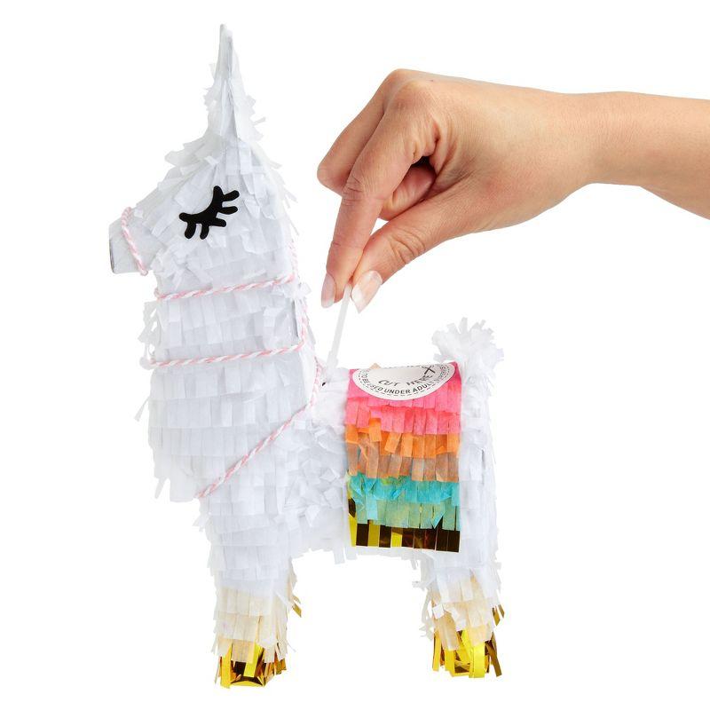 Juvale 3 Pack of Mini Llama Pinatas for Birthday Celebration, Fiesta Decorations, Animal-Themed Party Supplies, 4.9 x 2.1 x 10.2 In