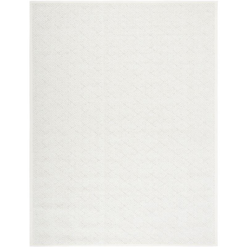 Handwoven Ivory Wool 8' x 10' Rectangular Area Rug