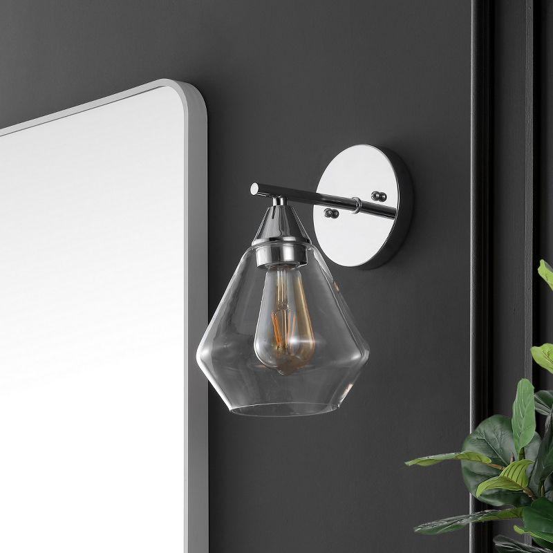 Lyona 8.5" Wall Sconce (Set of 2) - SCN4133 - Chrome/Clear - Safavieh