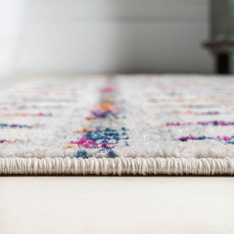 8'x10' Moroccan HYPE Boho Vintage Diamond Area Rug, Cream/Multi - JONATHAN Y
